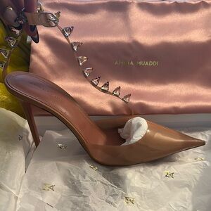 Amina Muaddi Women's Heels - Elegant Design in Beige